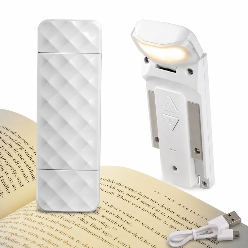 AiQInu LED svjetlo za čitanje s kopčom, punjivo putem USB-a, 3 — neispravno, djelomično radi: donja kopča za pričvršćivanje je labava (stanje: vidi 2. sliku)