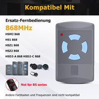 LUIRSAY Hörmann Garázskapu Távirányító Szett - 2db 868.30 MHz 4 Csatornás Univerzális Nyitó HSM4-868, HSE2-868, HS4-868 Modellekhez, Elemekk 3