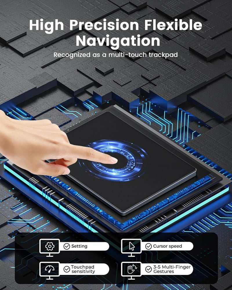seenda Érintőpad Mac és Windows Rendszerekhez - Precíziós Fém Trackpad Multi-Touch Vezérléssel, Vezetékes Touchpad MacBook/PC/Laptop Eszközö