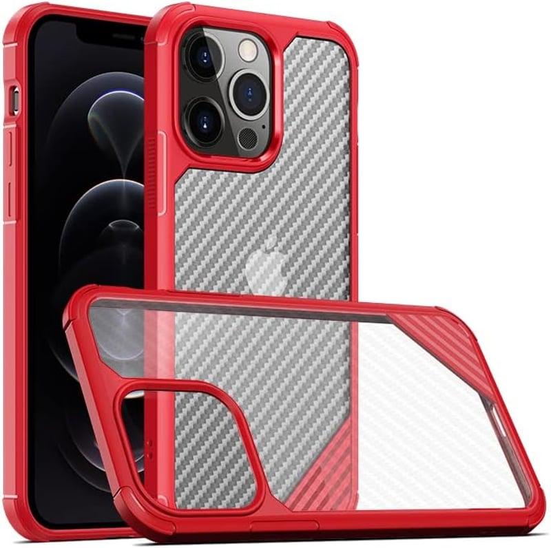 Apple iPhone 12 Pro Szürke Szilikon Tok Piros Csíkos Mintával