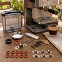 Set za servis aparata za kavu: 10x brtva cijevi + 2x brtva spremnika + 58mm slijepi filter + 45x obujmica 1