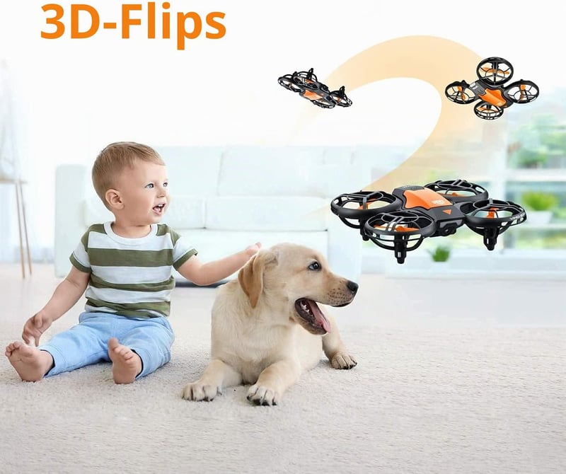 4DRC V8 Mini Gyerek RC Dron 720P HD Kamera, Fekete-Narancssárga Quadcopter Kézvezérléssel, Magasságtartás, 3D Flip, Könnyű Stunt