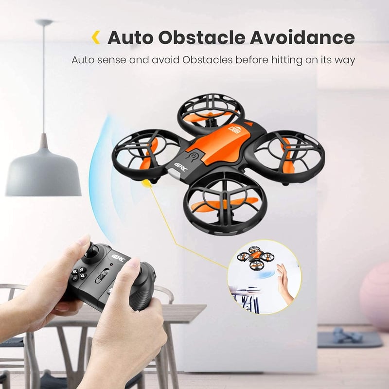 4DRC V8 Mini Gyerek RC Dron 720P HD Kamera, Fekete-Narancssárga Quadcopter Kézvezérléssel, Magasságtartás, 3D Flip, Könnyű Stunt
