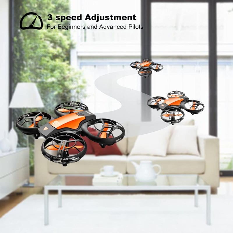4DRC V8 Mini Gyerek RC Dron 720P HD Kamera, Fekete-Narancssárga Quadcopter Kézvezérléssel, Magasságtartás, 3D Flip, Könnyű Stunt