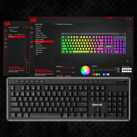 Redragon K580 PRO Vezeték Nélküli RGB Gamer Billentyűzet, Mechanikus, 3 Üzemmód, Hot-Swap, Médiakonzol, Makrórögzítés, Lineáris Red Switch 7