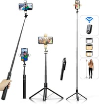 ASHINER 180cm-es LED fényes szelfibot állvánnyal, iPhone és Android kompatibilis 1