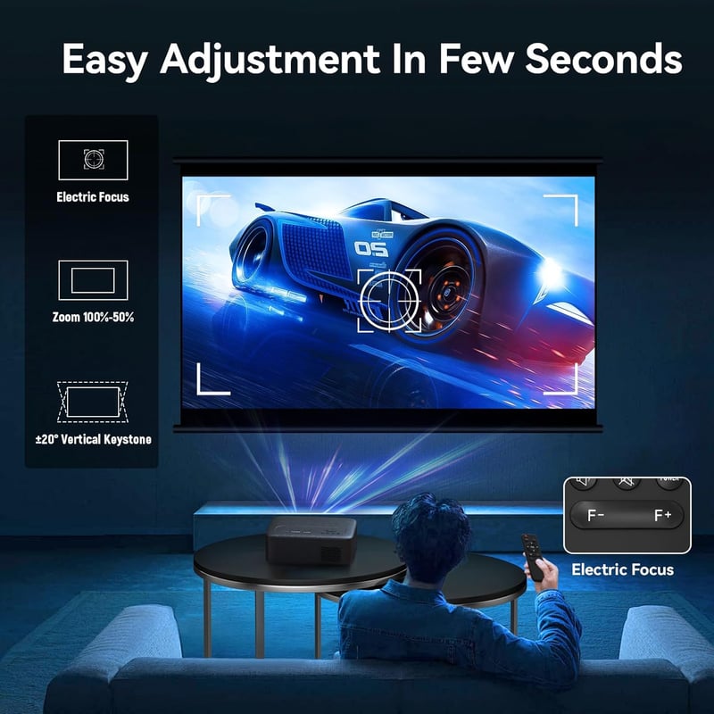 XGIMI 4K WiFi projektor, 20000 lumen, 300" vetítés, Bluetooth, zoom funkcióval
