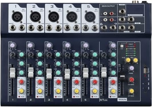 Weymic F7 Profesionalni mikser sa 7 kanala - USB audio sučelje, stereo ekvilajzer za DJ-e, pozornice, karaoke
