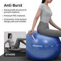PROIRON 65cm-es Rózsaszín Fitnesz Labda Pózrajzokkal, Pumpával 4