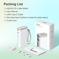Nelko P21 Bluetooth címkenyomtató - Hordozható, vezeték nélküli, öntapadós etikett készítő iOS/Android-hoz papírt nem tartalmaz 8