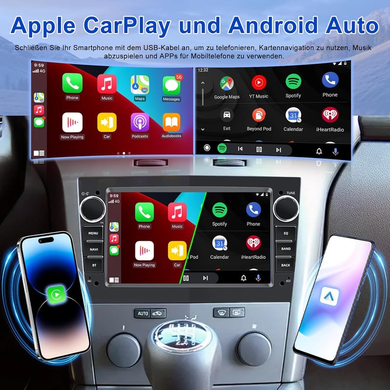 Opel 7" Android autórádió GPS-szel, CarPlay, 2+32GB, DSP - Astra H, Corsa, Vectra, Zafira