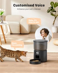 BEMOONY Automata Kisállat Etető - 3L Kapacitás, 1-6 Adagolás Naponta, 10mp Hangfelvétel Funkcióval - Macska és Kistestű Kutya Etetőtál Időzí 4