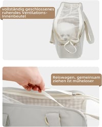 ONECUTE szürke hordozható kisállat szállító táska, összecsukható utazó hordozó kutyáknak, macskáknak, nyulaknak 6