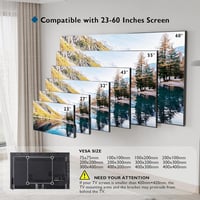 BONTEC Dönthető TV Fali Tartó 23-55 Hüvelykes LCD/LED/Plazma Televíziókhoz, Lapos és Ívelt Képernyőkhöz, 45 kg Teherbírással, VESA 400x400 4