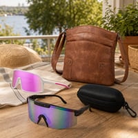 Mestské dobrodružstvo: 2x UV400 slnečné okuliare + polarizované puzdro + crossbody kabelka S 1