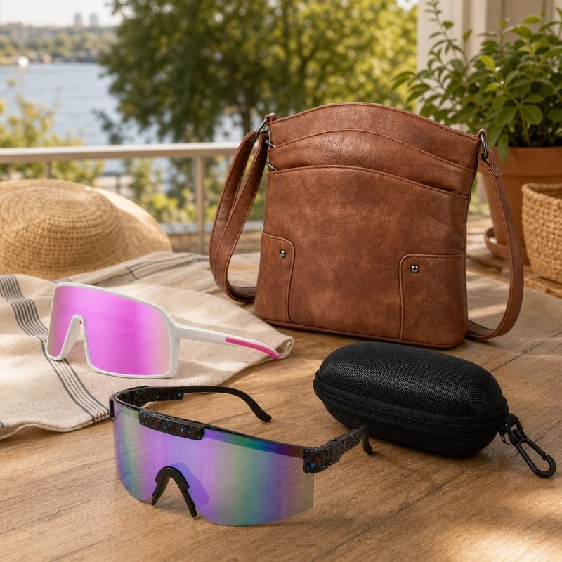 Mestské dobrodružstvo: 2x UV400 slnečné okuliare + polarizované puzdro + crossbody kabelka S