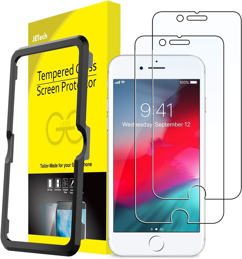 iPhone SE 3/2 és 6-8 Ütésálló Képernyővédő Fólia Telepítő Kerettel, 2db