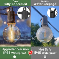 ZOTOYI Kültéri Fényfüzér 15m - 25 db G40 LED Izzóval, IP65 Vízálló, Meleg Fehér, Törésálló, Energiatakarékos Dekorációs Világítás Esküvőre,  4