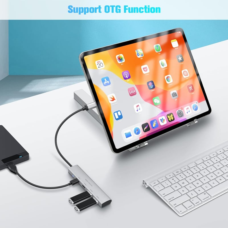 RSHTECH 10Gbps USB-C Hub: 4 portos, MacBook M2/M1 kompatibilis, ultravékony alumínium elosztó