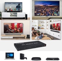 XYKJOBC HDMI Matrix 4x4 - 4K 60Hz Elosztó, 4 Bemenet 4 Kimenet, RS232 EDID Kapcsoló, Kompatibilis TV, Projektor, DVD Lejátszó 8