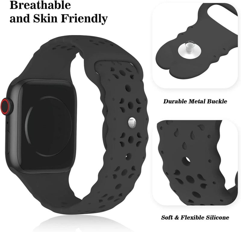 Apple Watch Légáteresztő Szilikon Sportszíj - Paisley Mintás