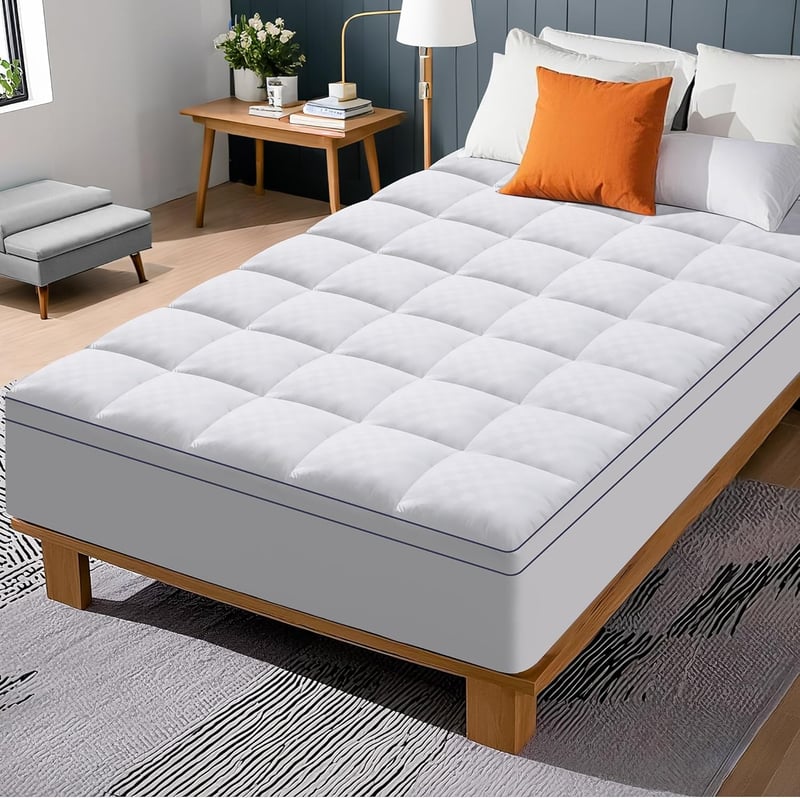 Autsel Matracvédő 160x200 cm - 1200 g/m² Ultra Puha Vastag Matracfedő Csúszásgátló Fülekkel, Hipoallergén Mosható Mikroszálas Matractopper F
