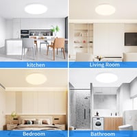 MOONSEA 24W LED Mennyezeti Lámpa - 3 Színhőmérséklet (3000K/4000K/6500K), Ultravékony Kerek Lámpatest Fürdőszobába, Hálóba, Konyhába, 30cm,  6