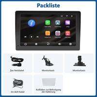 Podofo 7" Vezeték Nélküli Autórádió - Érintőképernyős, Bluetooth, Apple CarPlay, Android Auto, Airplay, FM Adó, Tükrözés Funkcióval 7