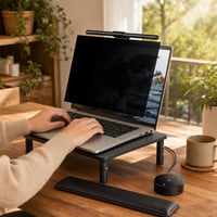 Ergonomický set k notebooku: 14" fólia + USB lampa + stojan + opierka zápästia 1