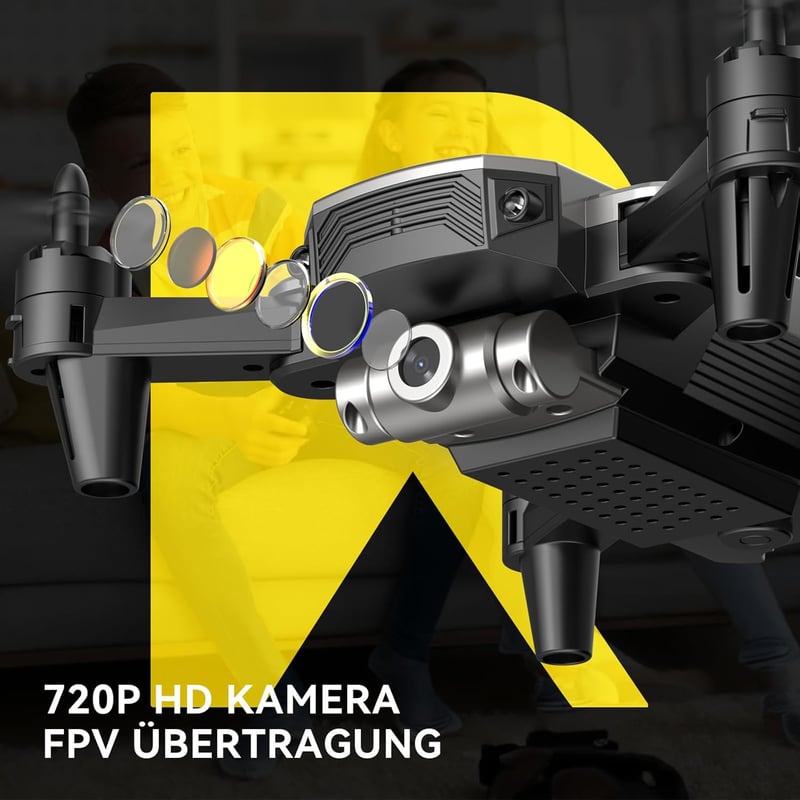 DEERC D20 Összecsukható Mini Drón HD 720P Kamerával, WiFi FPV Élő Közvetítéssel, 2 Akkumulátorral, Hosszú Repülési Idővel, Gesztus Vezérléss