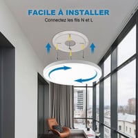 EXTRASTAR LED Mennyezeti Lámpa 24W - Kerek Ø29cm Távirányítós Dimmelhető Világítás 3000K-6500K 2200lm - Nappali, Hálószoba, Konyha, Erkély 5