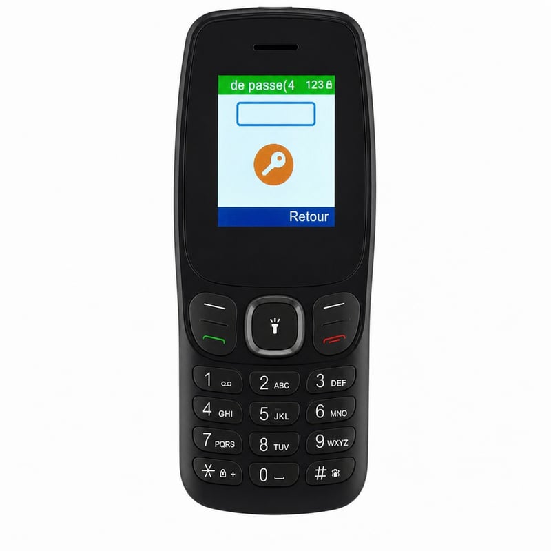 Mobilný telefón Logicom Posh 405 4G, voľný na všetky siete, Dual SIM, 1,77" displej — chybný, na náhradné diely: vyžaduje PIN kód (stav: viď 2. obrázok)