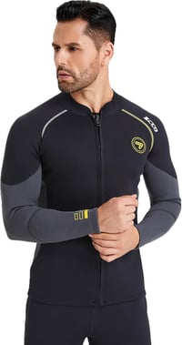 Férfi 3mm-es neoprén búvárfelső cipzárral - Hosszú ujjú úszó-, búvár- és szörfdzseki (2XL) 6