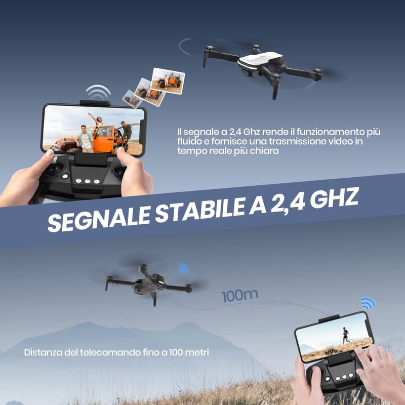 Holy Stone HS280 Drón 1080P HD Kamerával, WiFi, 30 Perc Repülési Idő, 2 Akkumulátor, Hangivezérlés, Élő Videó, Kezdőknek és Gyerekeknek, Hor