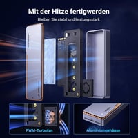 UGREEN USB 4 M2 Ház 40Gbps NVMe Külső SSD Adapter Hatékony Hűtéssel, 8TB Kapacitás, MacBook Pro M4/M4 Pro/Max és HP Celeron N4120 Kompatibil 3