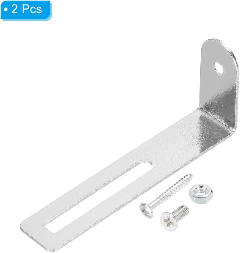 Fém gitárlap rögzítő konzol szett E-gitárhoz - 2 db ezüst, csavarokkal