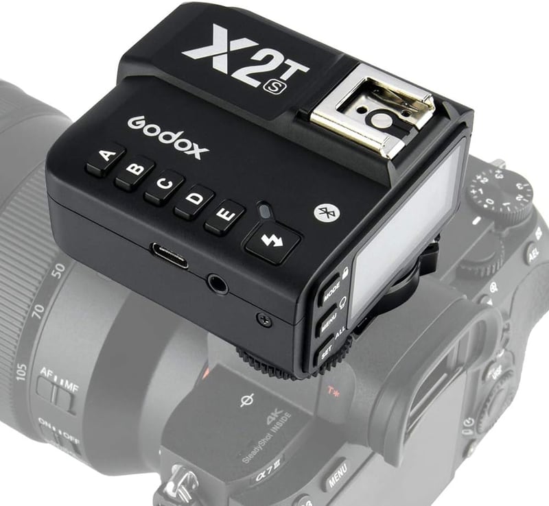 Godox X2T-S TTL Vezeték Nélküli Vaku Kioldó Sony Kamerákhoz - 1/8000s HSS 2.4G Távkioldó V1 TT350S AD200 Vakukhoz