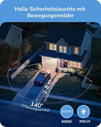 EDISHINE Elemes LED Reflektor Mozgásérzékelővel - 300 Lumen IP44 Vízálló Kültéri Spotlámpa, Állítható Fejjel, 6000K, Garázshoz, Kerthez

AI: 3