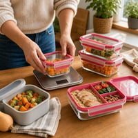 Sada na prípravu obedov: 2l dóza + 0,8l dóza + 5kg váha + 1400ml bento box 1