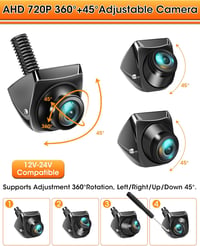 AHD 1080P 360°-os tolatókamera, széles látószögű éjjellátó autóhoz 2