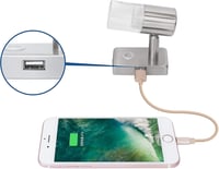 lighteu USB Mennyezeti/Fali Lámpa 12V 3W - Állítható Nikkel Olvasólámpa Jachtokhoz, Lakókocsikhoz 3