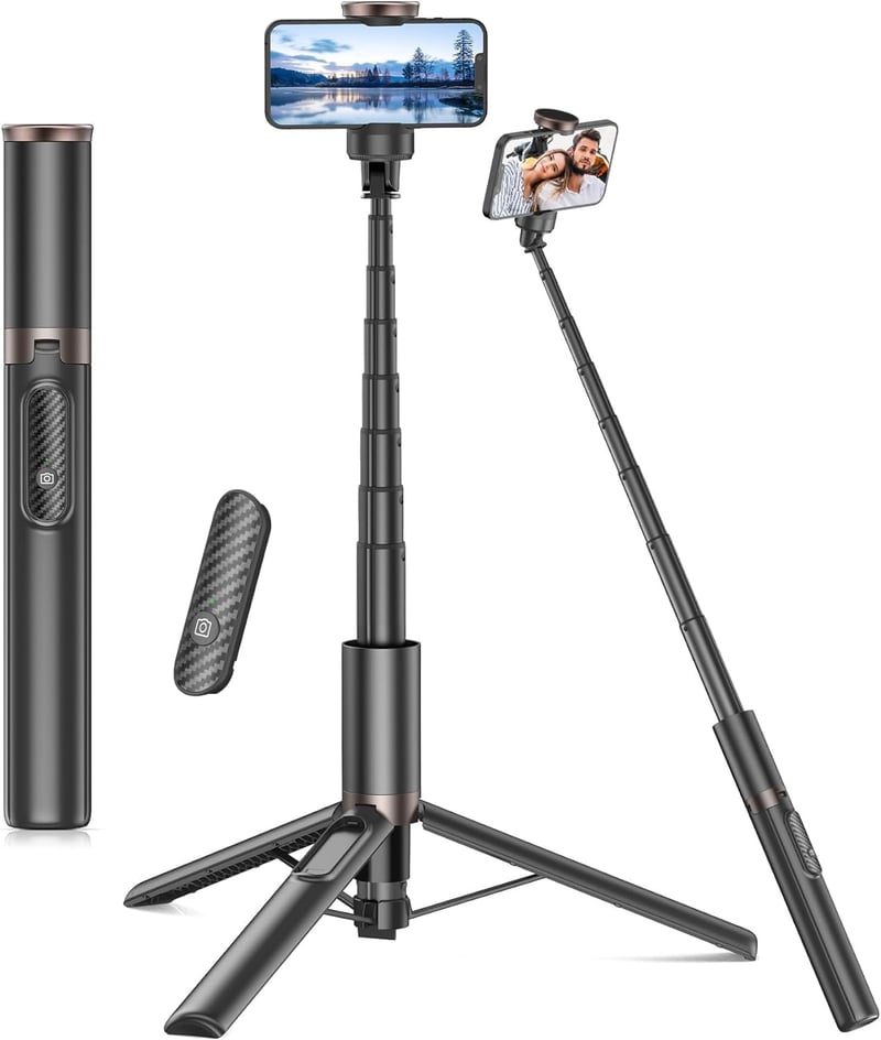 TONEOF 153cm-es Forgatható Szelfibot Állvánnyal, Távirányítóval - iPhone, Android Kompatibilis