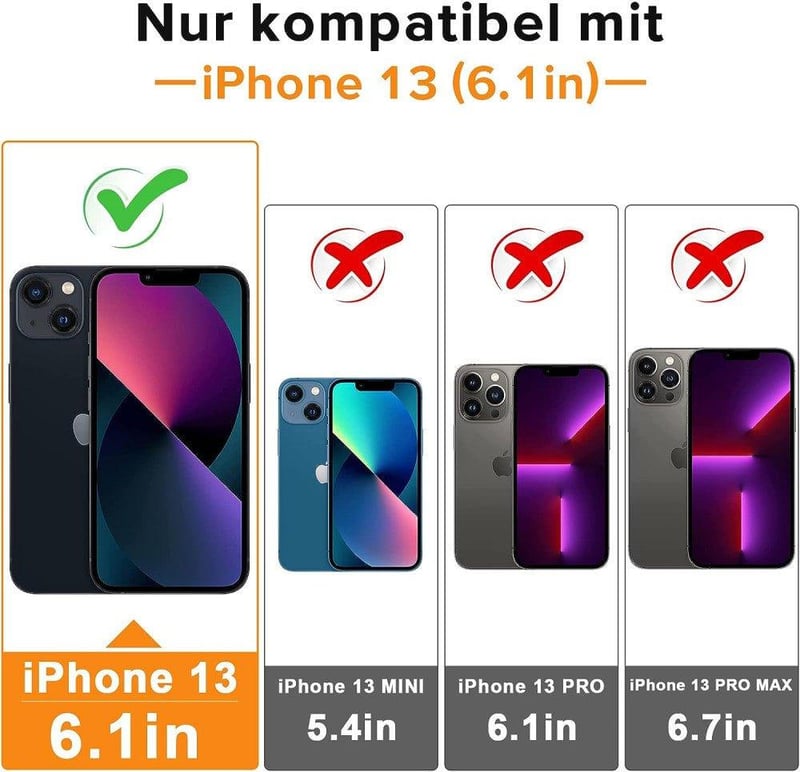 Apple iPhone 13 Fekete Mágneses Gyűrűs Védőtok