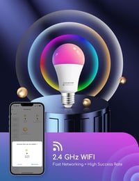 Aigostar Alexa WiFi okosizzó E27 15W RGB, Alexa/Google Home kompatibilis, 4 db 5