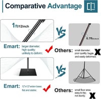 EMART Fotó Háttérállvány Acél Talppal - 2m x 3m Állítható Fotóstúdió Háttértartó Rendszer Fotózáshoz, Videózáshoz, Rendezvénydekorációhoz 5