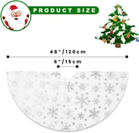 Lanpn 120 cm-es Ezüst Hópelyhes Műszőrme Karácsonyfatalp Takaró 5