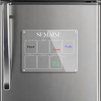 SKYCROO Priehľadná akrylová magnetická týždenná plánovacia tabuľa na chladničku so stierateľným povrchom, magnetickými fixkami a držiakom, súprava — 1-dielna súprava 1