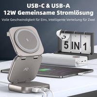 AC ISLAND 5 az 1-ben MagSafe Töltőállomás iPhone 16/15/14/13/12, Apple Watch és AirPods Készülékekhez - Összecsukható Utazási Vezeték Nélkül 3
