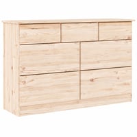 vidaXL ALTA tömör fenyőfa komód 112x35x73 cm, csavarok és gombok nélkül — csavarkészlet és gombok nélkül (állapot: lásd a 2. képet) 1