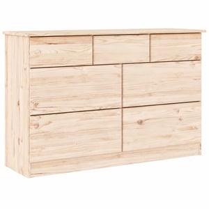 Komoda vidaXL ALTA z masívneho borovicového dreva 112x35x73 cm, bez skrutiek a úchytiek — sada skrutiek a úchytky nie sú súčasťou balenia (stav: pozri 2. obrázok)
